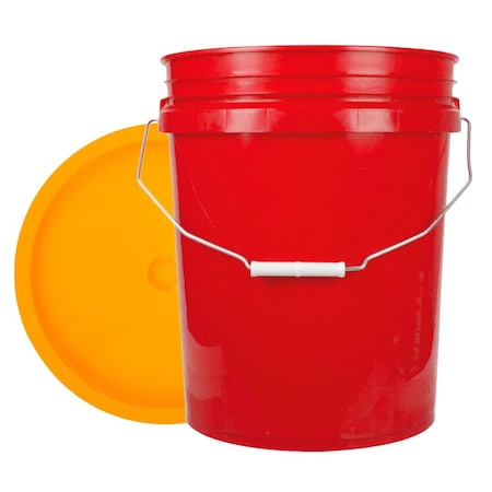 World Enterprises Bucket, 12 in H, Red and Yellow 5RED,345YEL